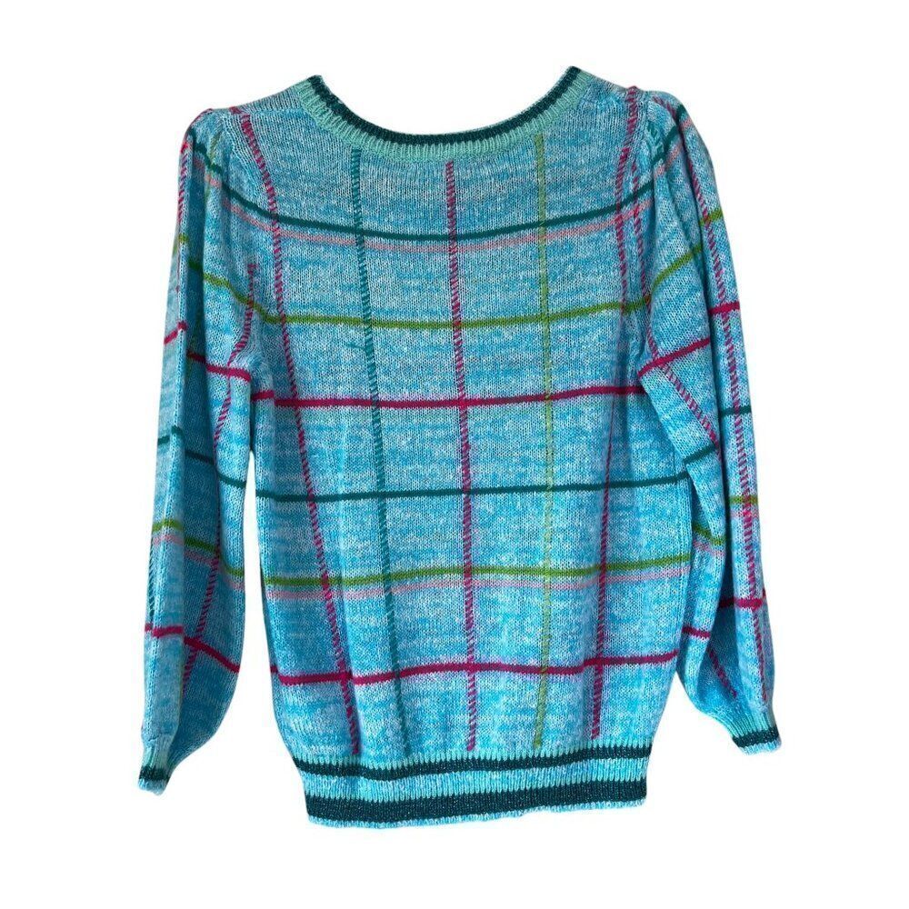 NWT! Lilly Pulitzer Hail Sweater Seabreeze Blue Playful Plaid Size Small - Picture 5 of 5